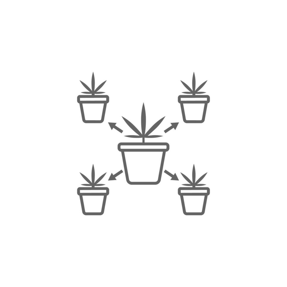 Cloning, marijuana vector icon illustration