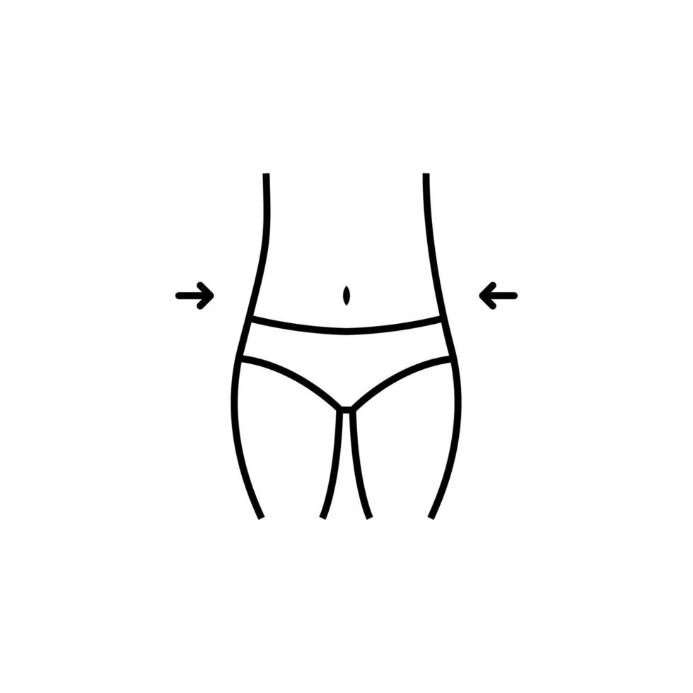 waist, plastic surgery vector icon illustration