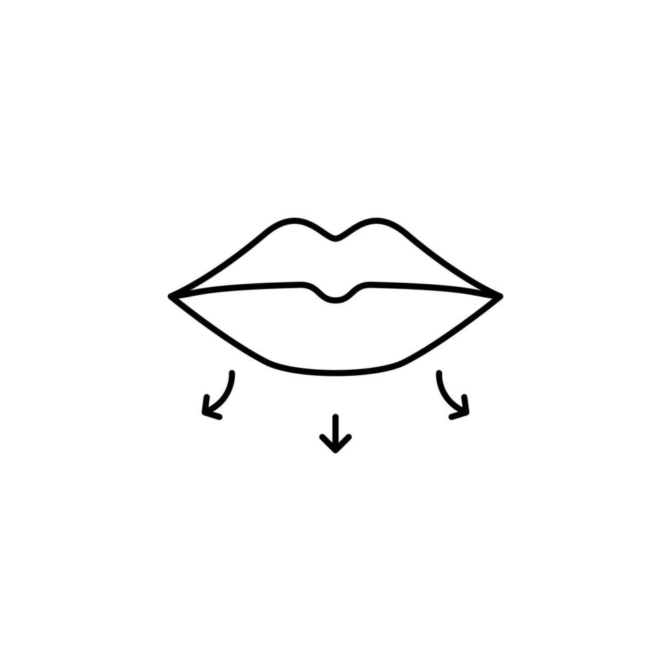 lips, plastic surgery vector icon illustration