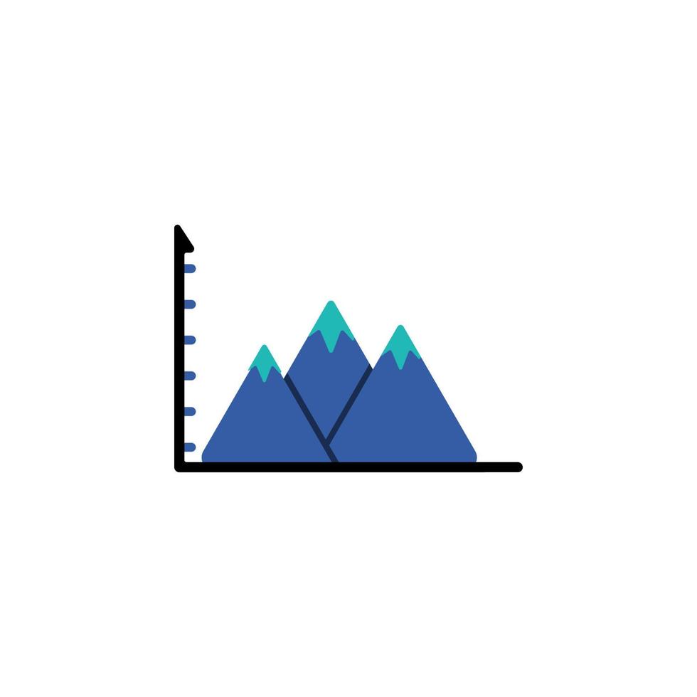 colored Infographic mountain chart vector icon illustration