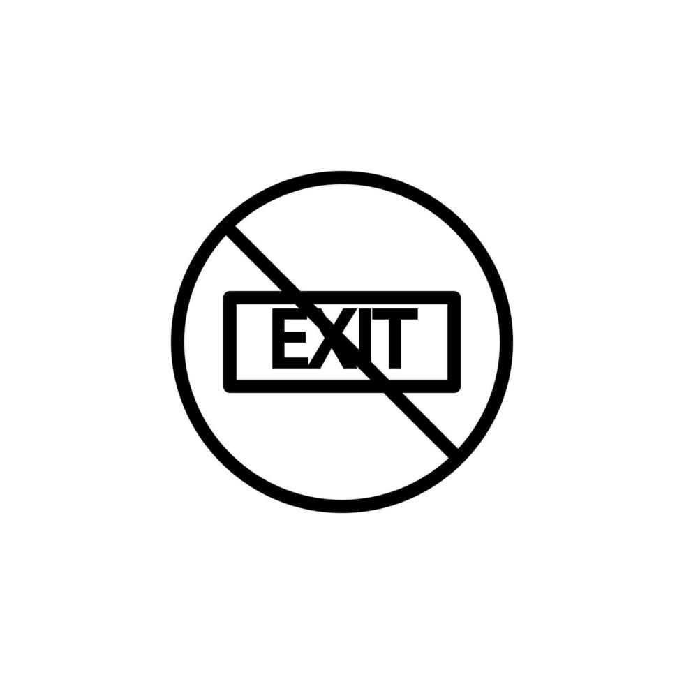 prohibition of exit vector icon illustration