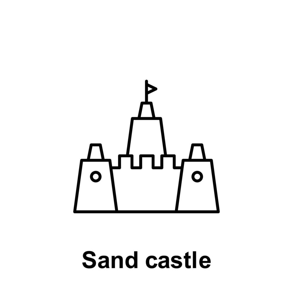 Ilustración de icono de vector de castillo de arena