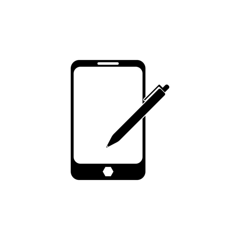 tablet with stylus vector icon illustration