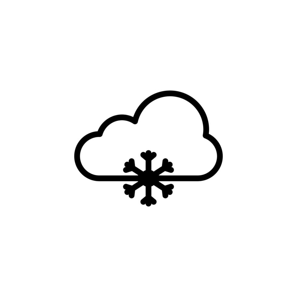 Cloudy snow sign vector icon illustration