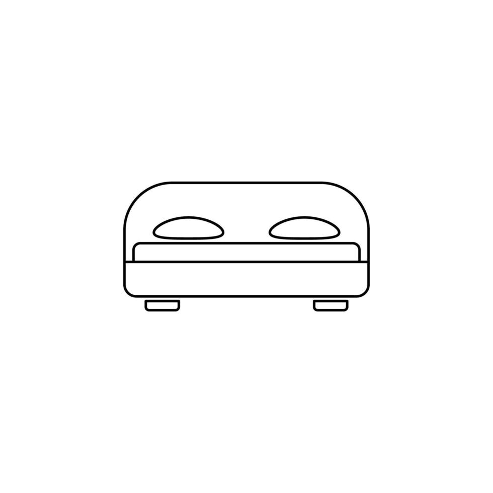 dos doble cama vector icono ilustración