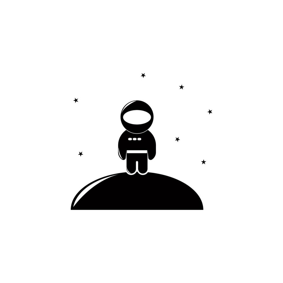 cosmonaut on the planet vector icon illustration