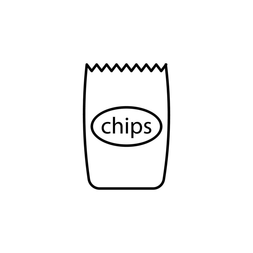 papas fritas concepto línea vector icono ilustración