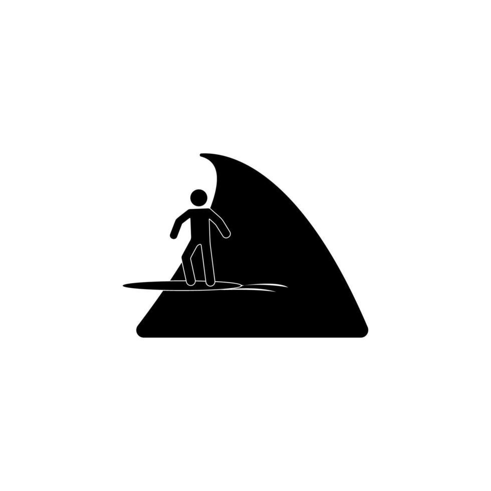surfer on the wave vector icon illustration
