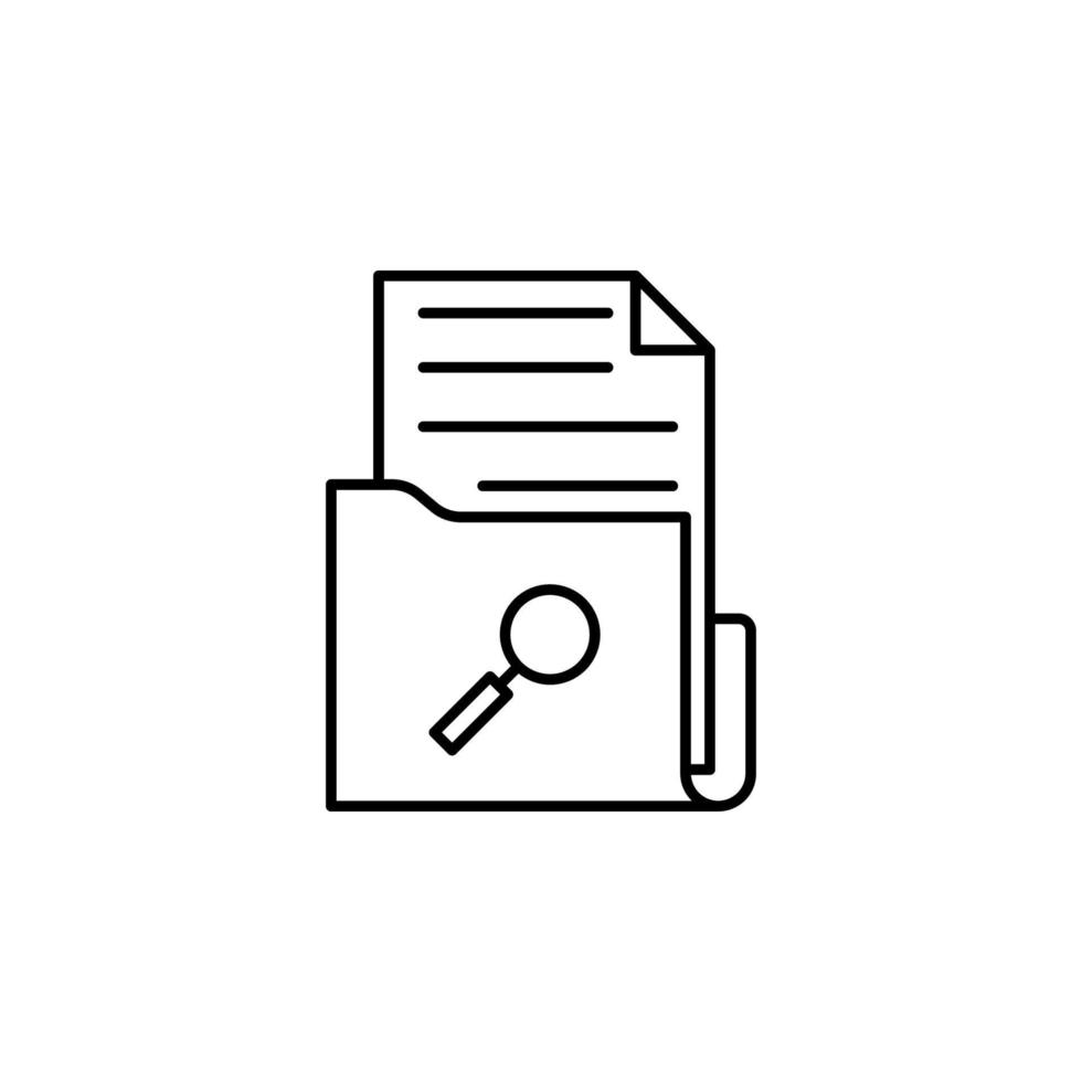 folder with documents search vector icon illustration