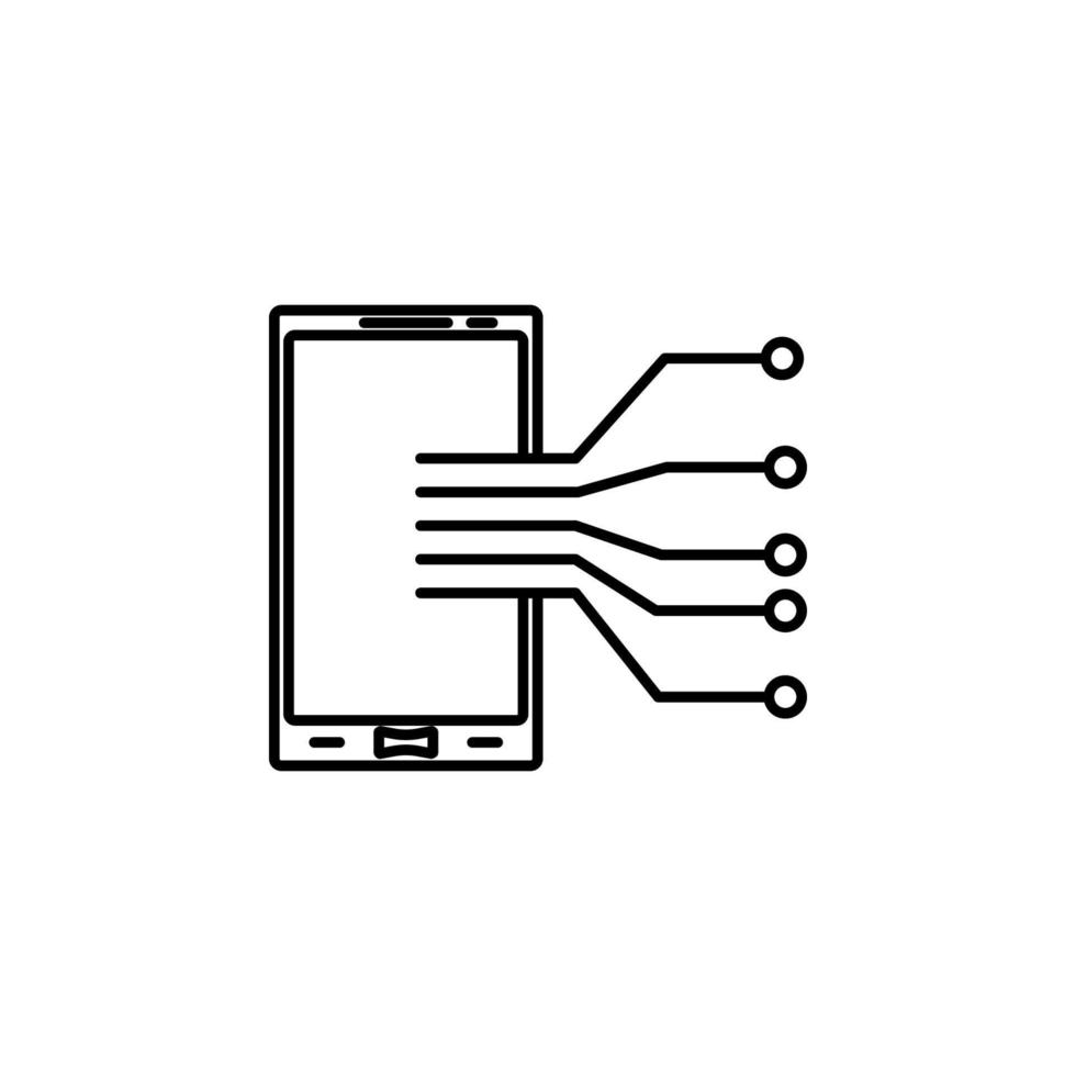 digital phone vector icon illustration