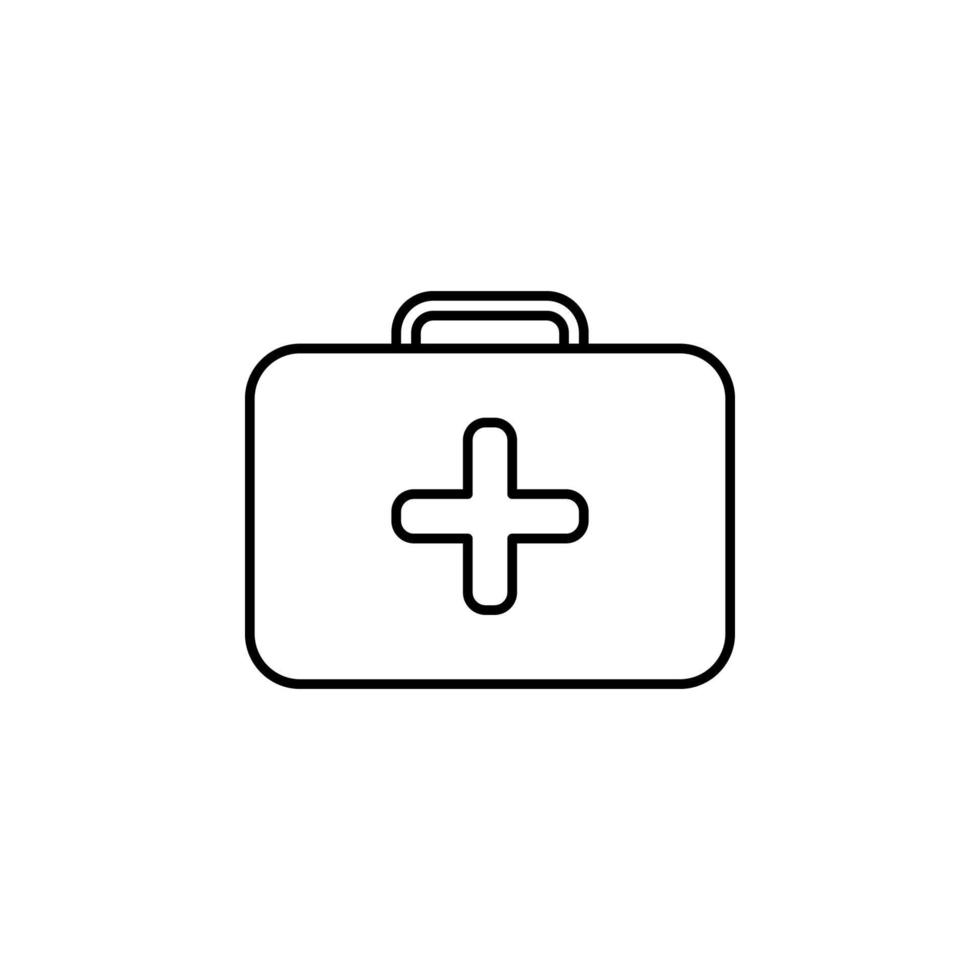 first aid kit line vector icon illustration