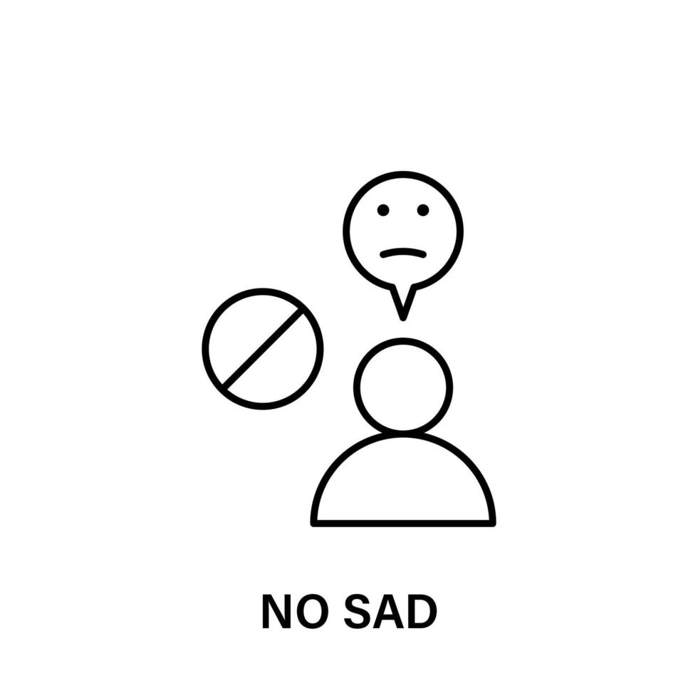 user, smile, no sad vector icon illustration