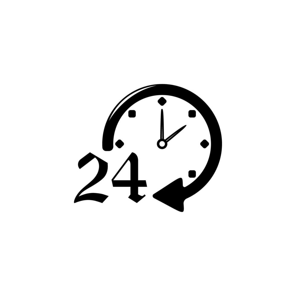 24 hours service vector icon illustration