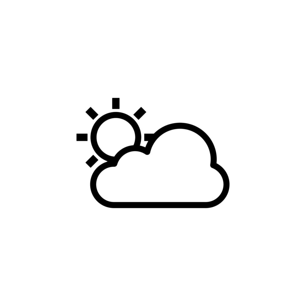 Cloudy, sunny sign vector icon illustration