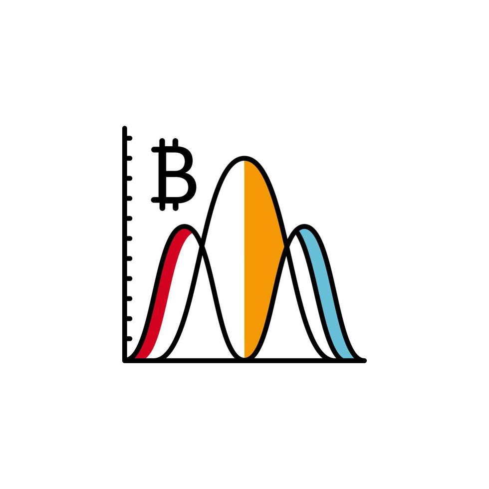 chart, stats, cryptocurrency, bitcoin vector icon illustration