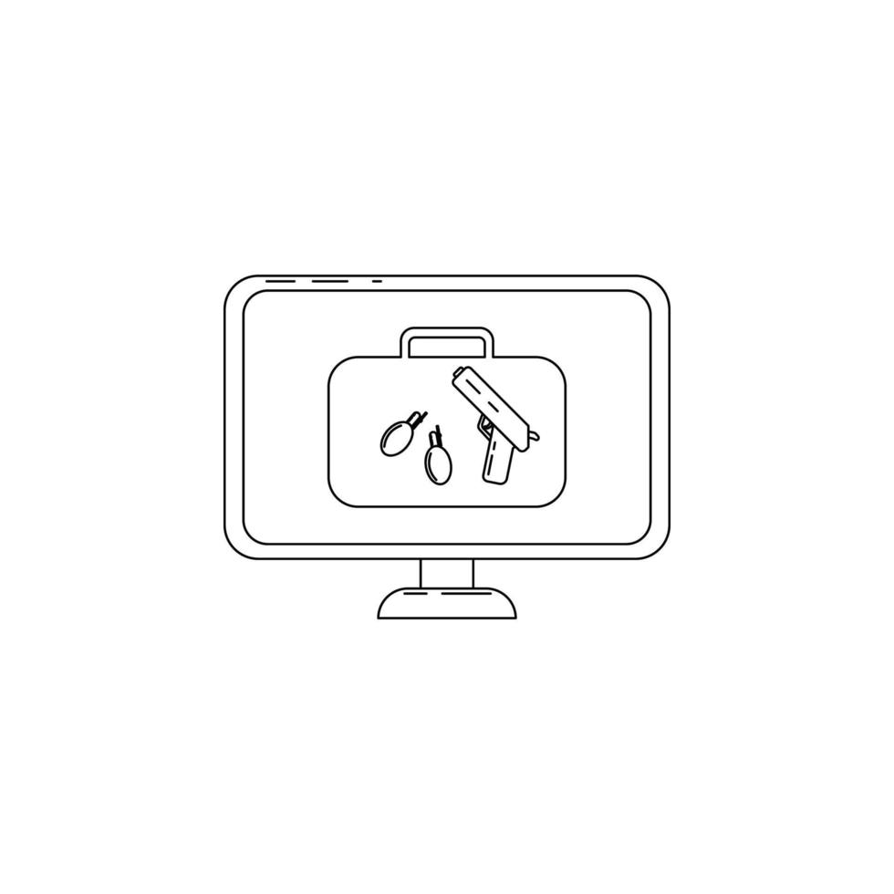 scanning for weapons vector icon illustration
