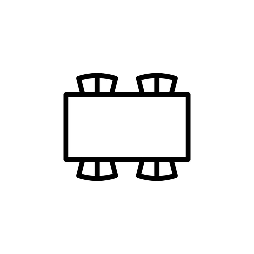 Table chairs vector icon illustration
