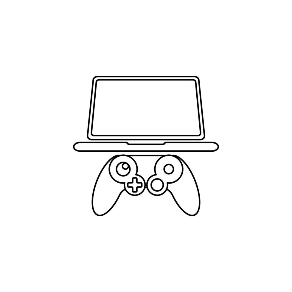 video game on the laptop vector icon illustration