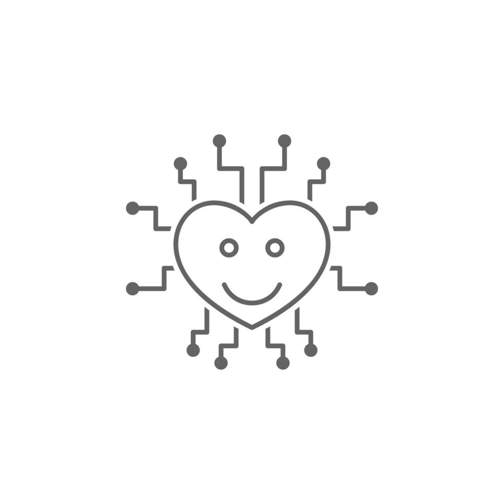 Digital business, heart vector icon illustration