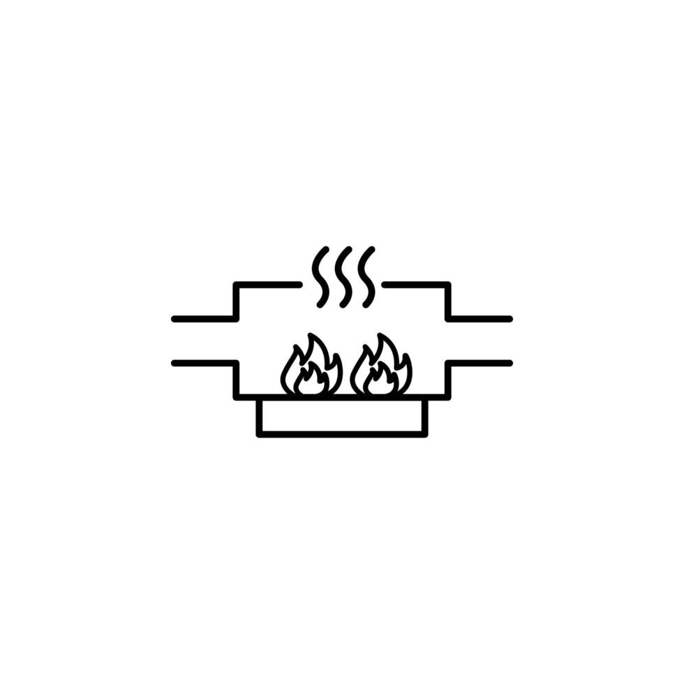 furnace, heater stove vector icon illustration