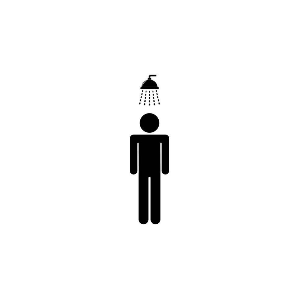 man under the shower vector icon illustration