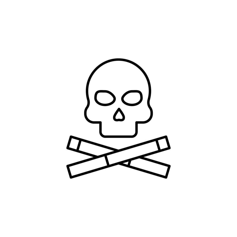 Cigarette, skull vector icon illustration