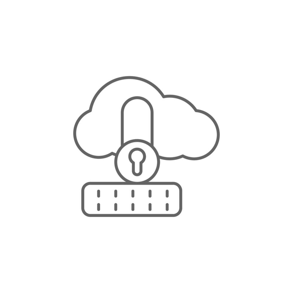 cloud, lock vector icon illustration
