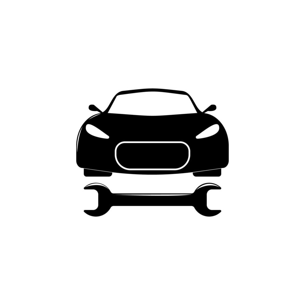 car and wrench vector icon illustration