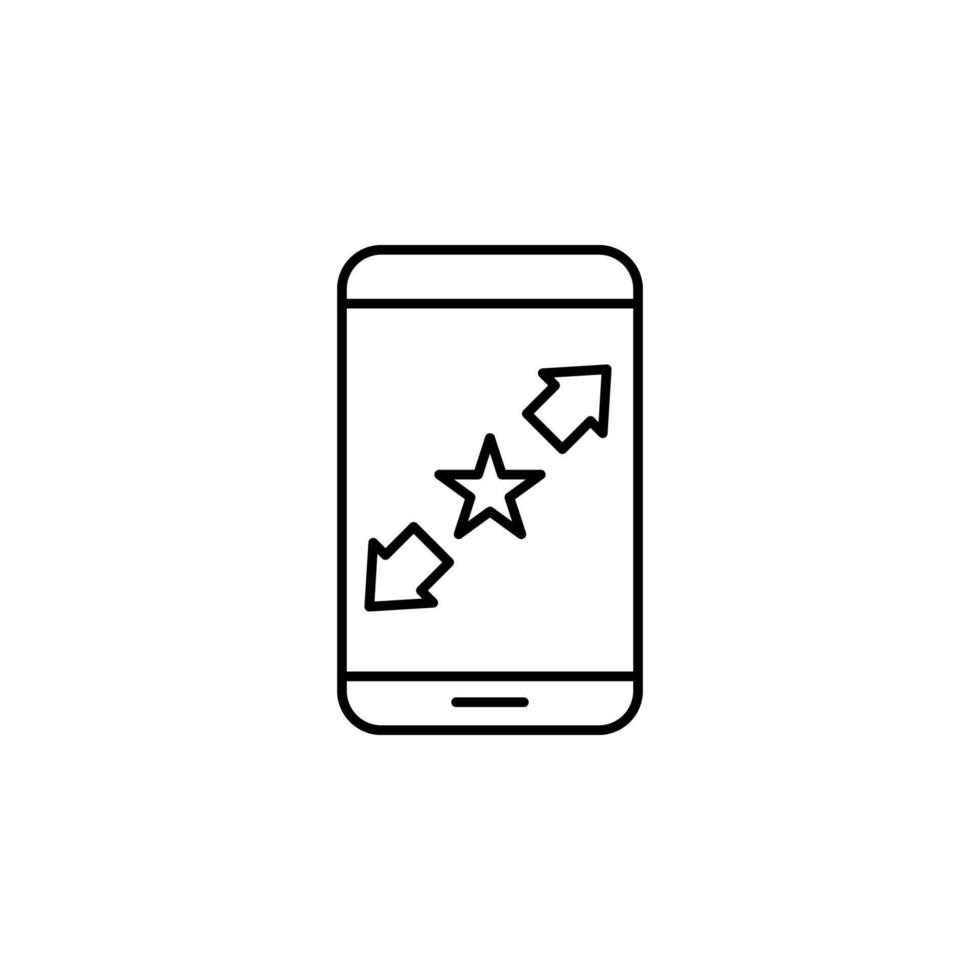 star, smartphone, arrow vector icon illustration