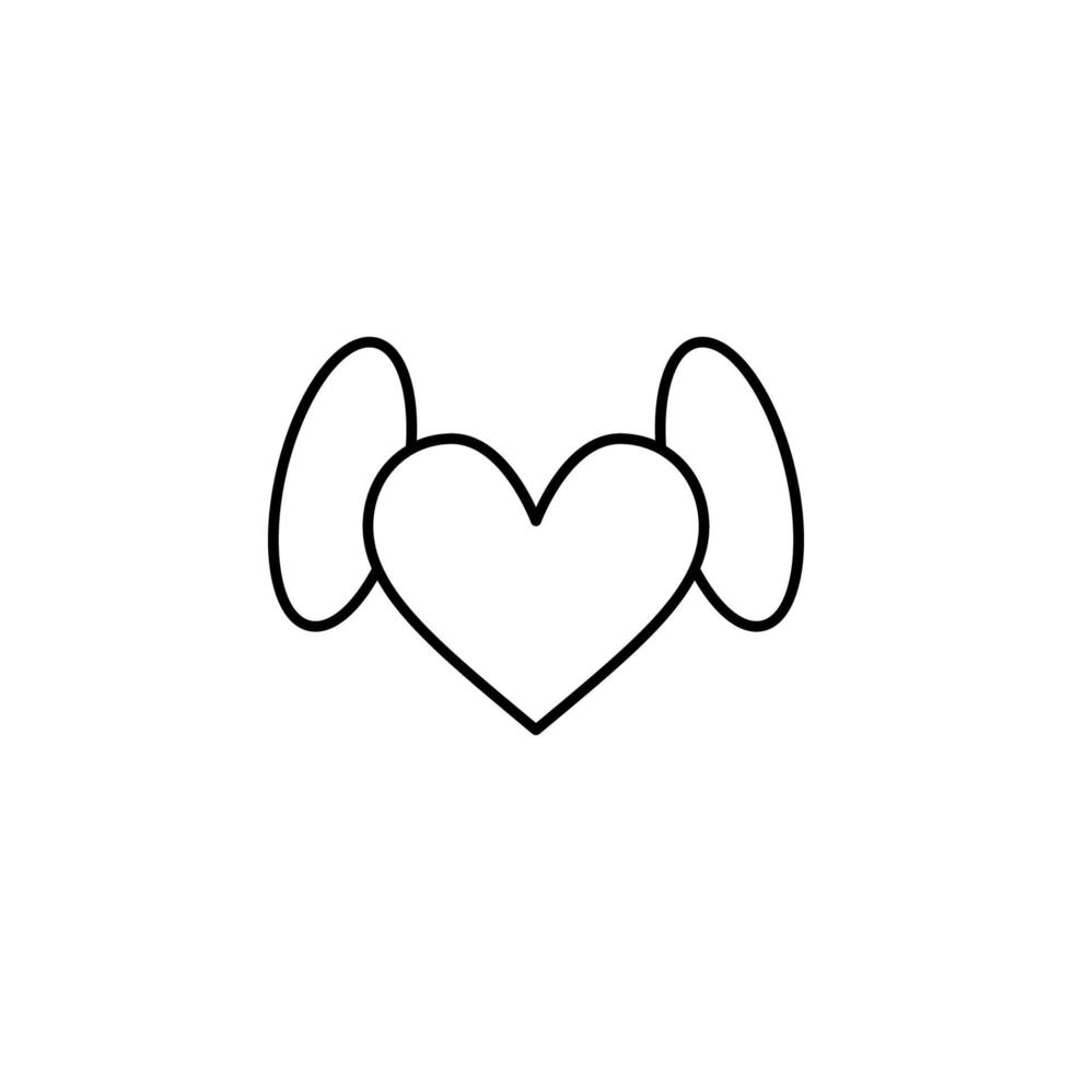 heart with wings vector icon illustration