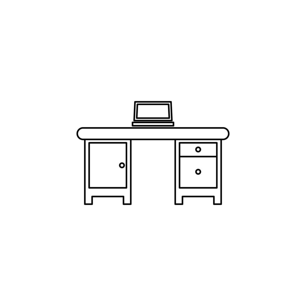 computer table vector icon illustration