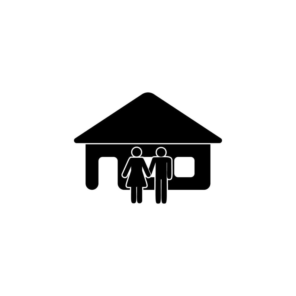 family near the house vector icon illustration