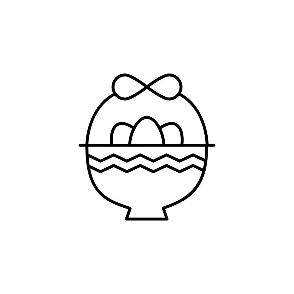 Easter, egg, basket vector icon illustration