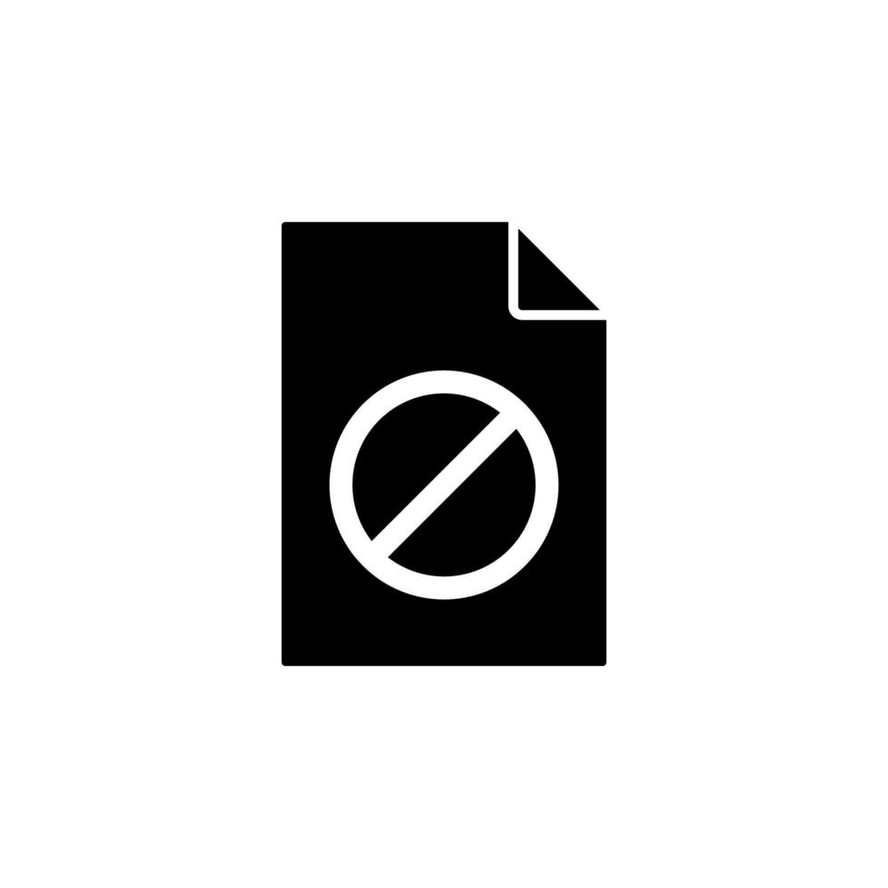 forbidden on document vector icon illustration