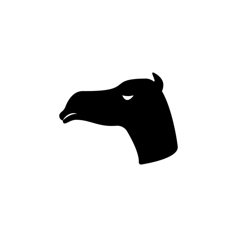 head of camel silhouette vector icon illustration