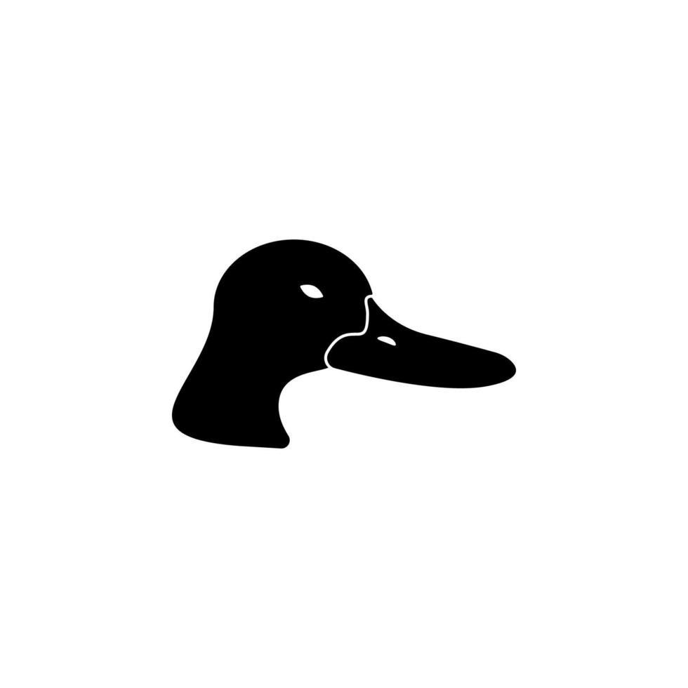 head of duck silhouette vector icon illustration