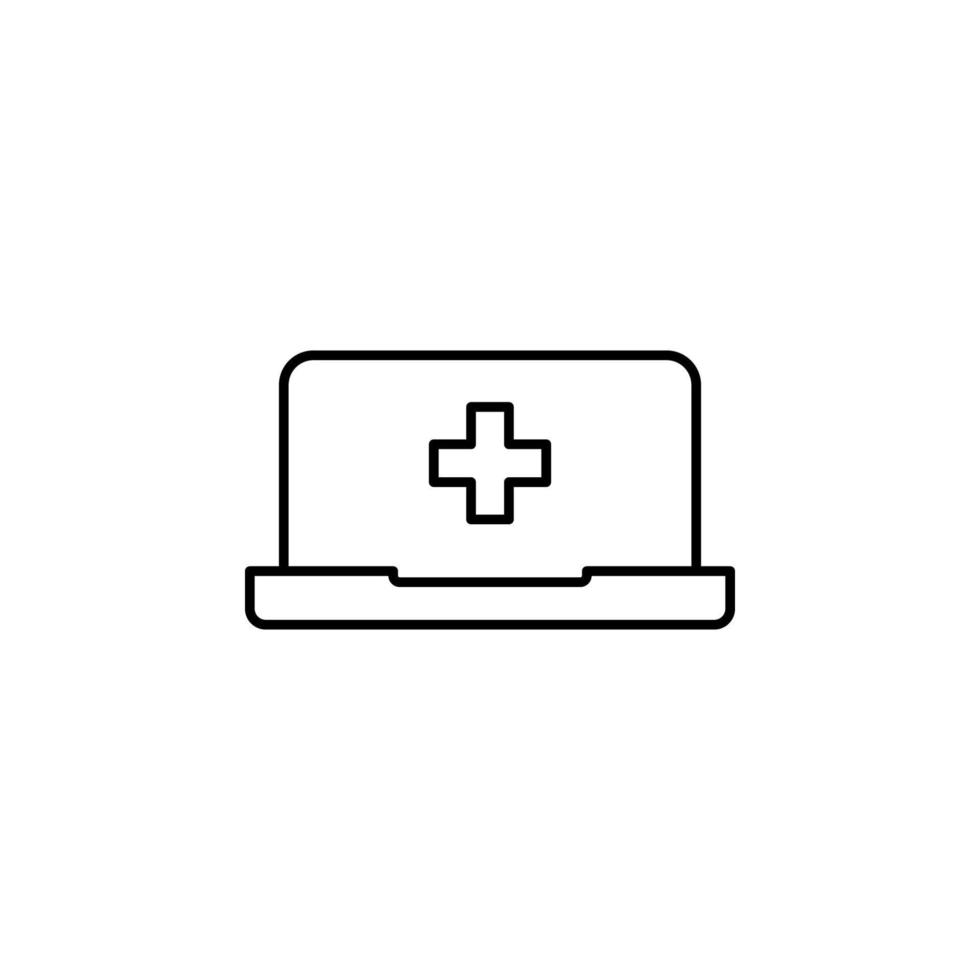 laptop medical vector icon illustration