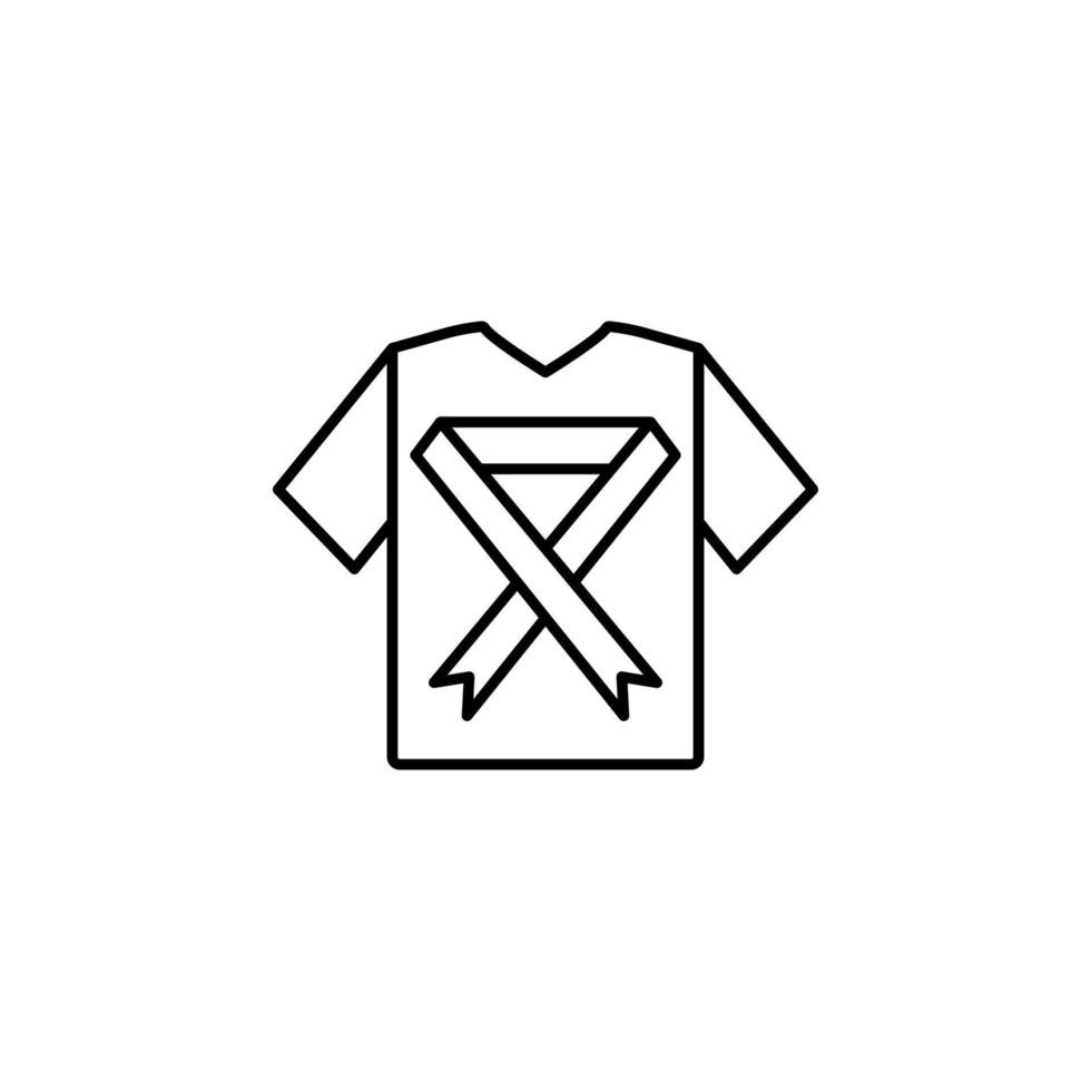 Shirt, cancer ribbon vector icon illustration