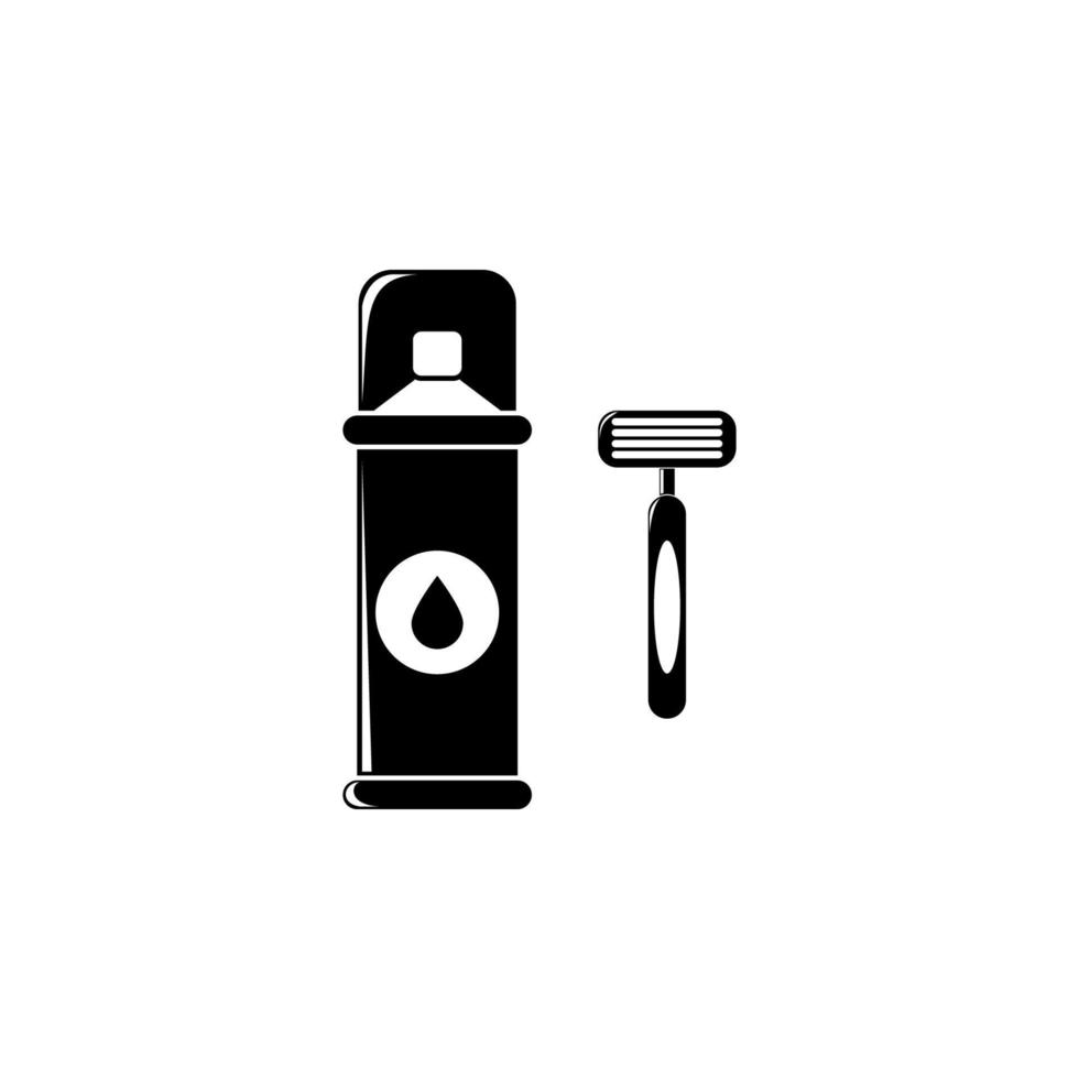 razor and shaving foam vector icon illustration