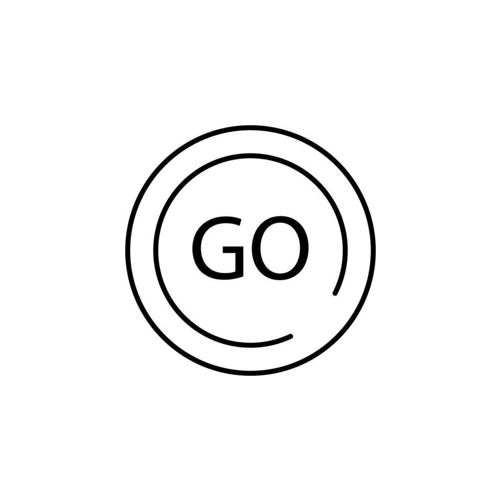 go button vector icon illustration