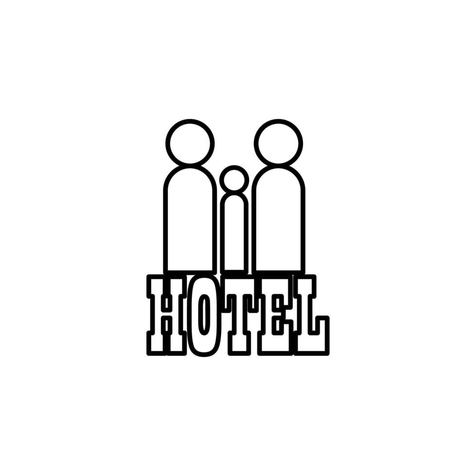 family in the hotel vector icon illustration