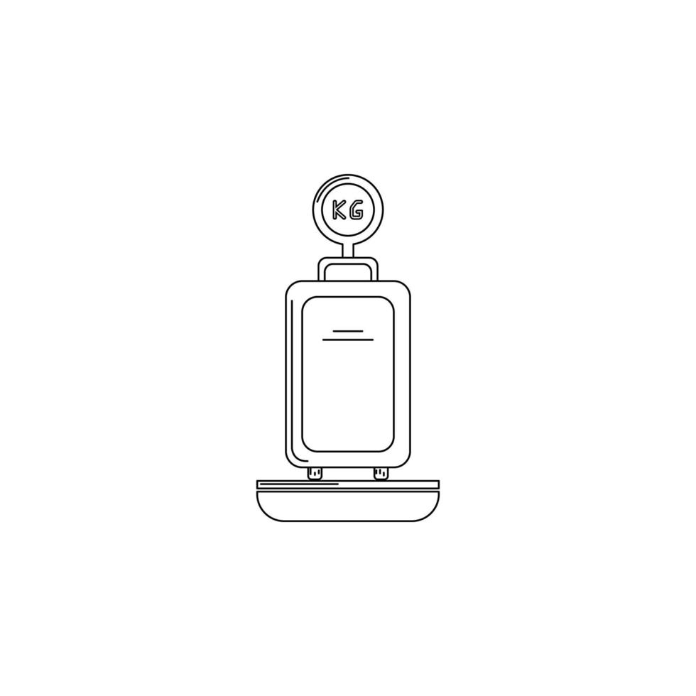 baggage weighing vector icon illustration