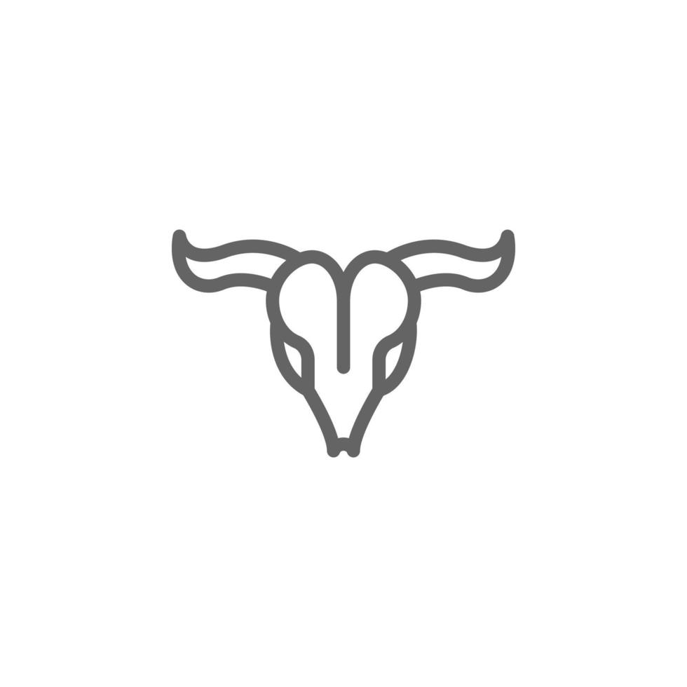 Bull skull, USA vector icon illustration