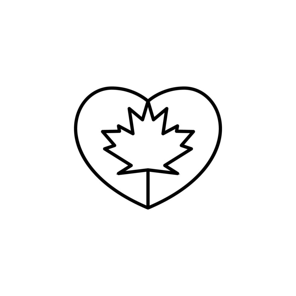 corazón bandera de Canadá vector icono ilustración