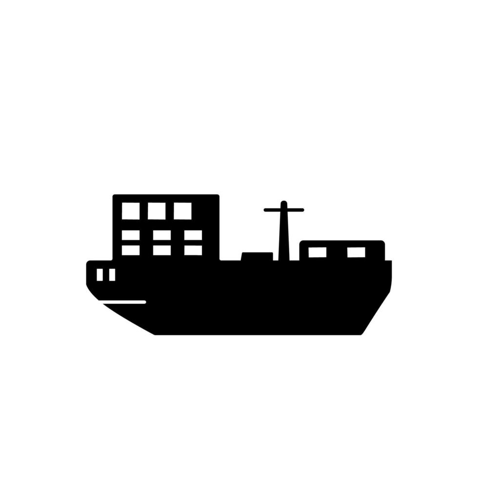 Water transport, cargo ship vector icon illustration