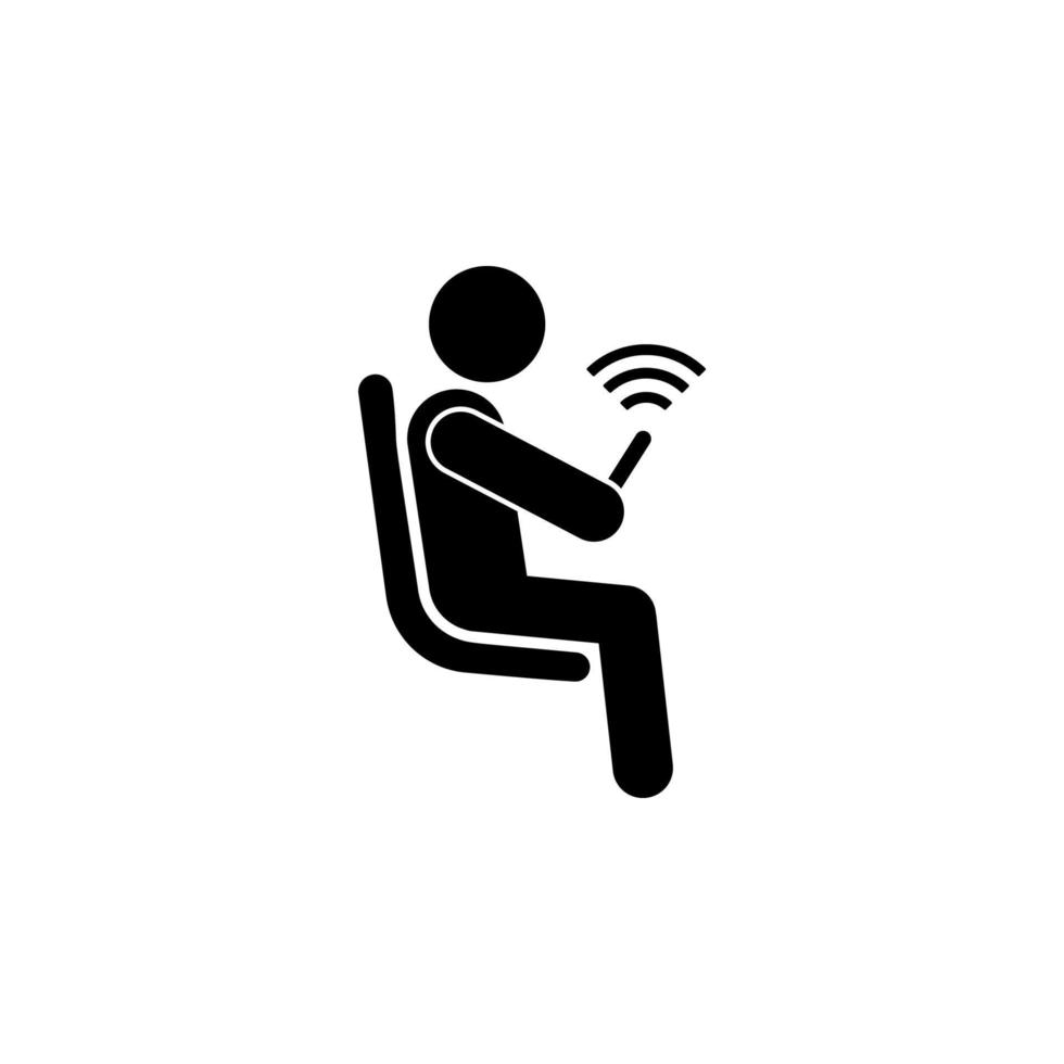 seating place with wifion white background vector icon