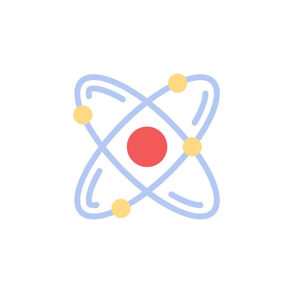 Chemistry, atom color vector icon illustration