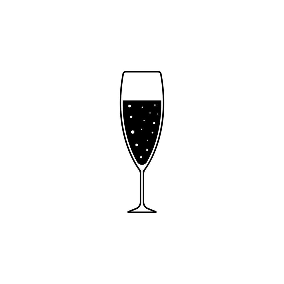 un vaso de champán vector icono ilustración