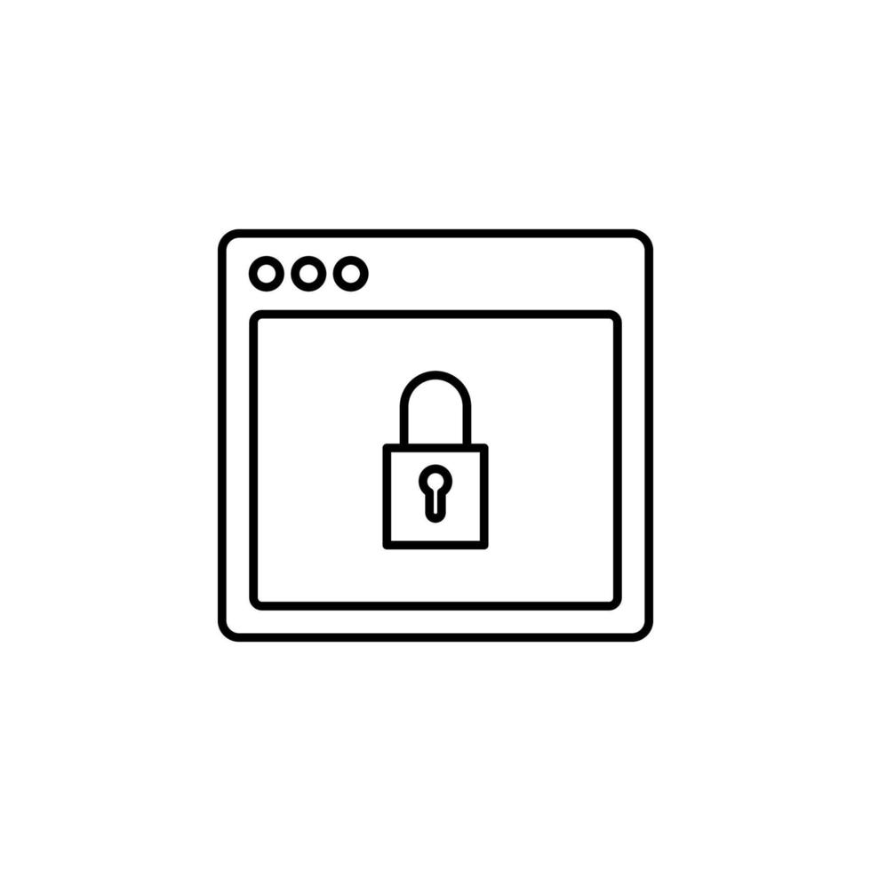 browser lock webpage vector icon illustration