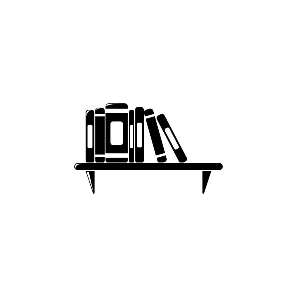 books on the shelf vector icon illustration